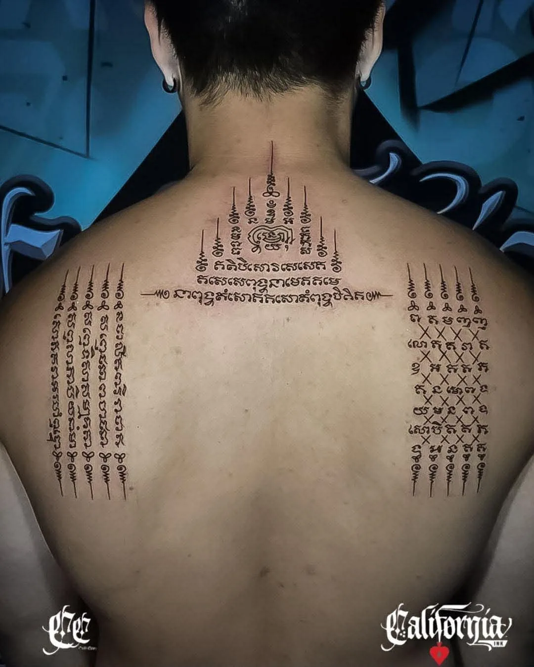 Sak Yant back tattoo by California Ink Thailand
