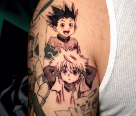 Anime tattoo featuring Hunter x Hunter characters