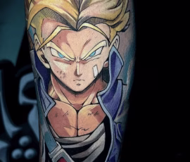 Anime tattoo of a Dragon Ball Z character